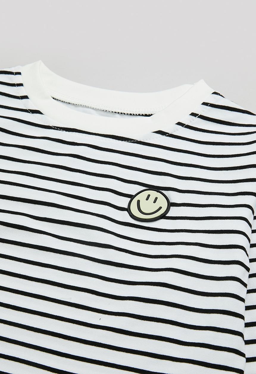 Pop Candy - Stripe tee - white & black