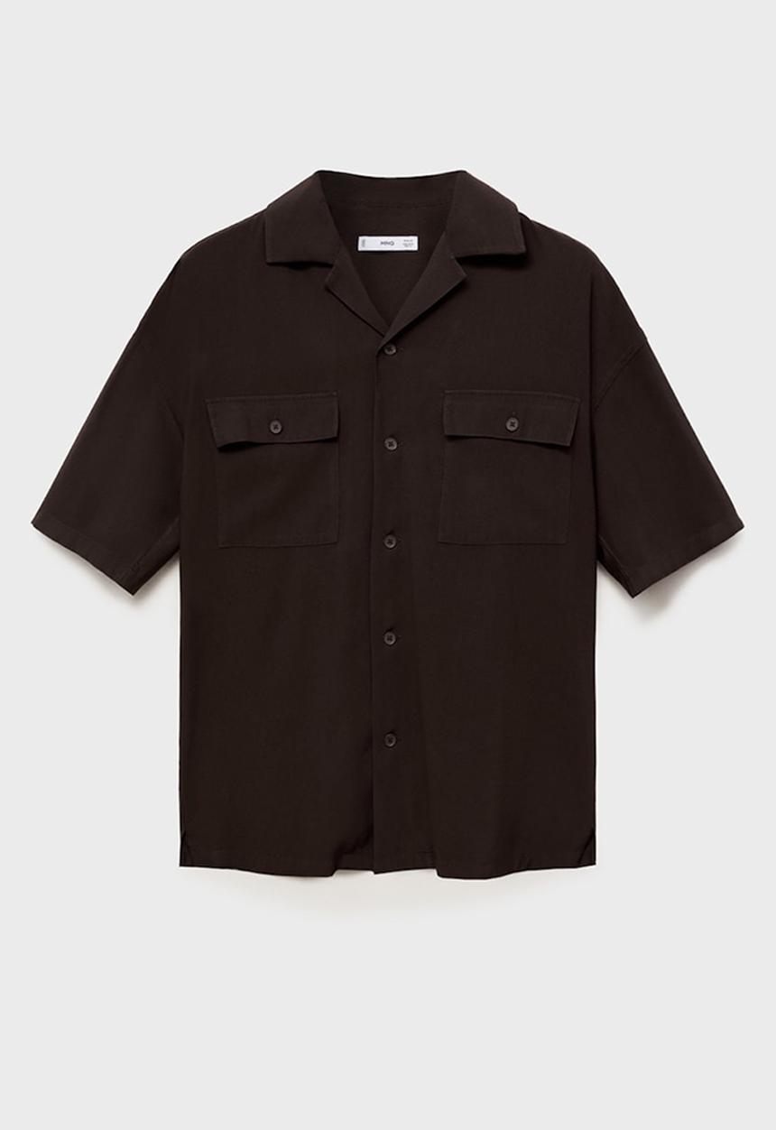 MANGO - Shirt MALAGA1 - Dark Brown
