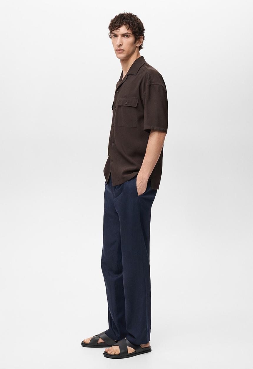 MANGO - Shirt MALAGA1 - Dark Brown