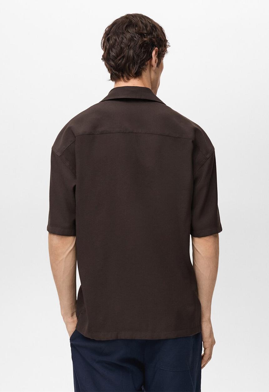 MANGO - Shirt MALAGA1 - Dark Brown