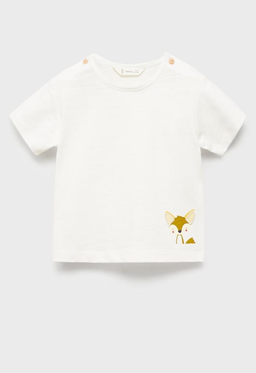 MANGO - T-shirt fox - natural