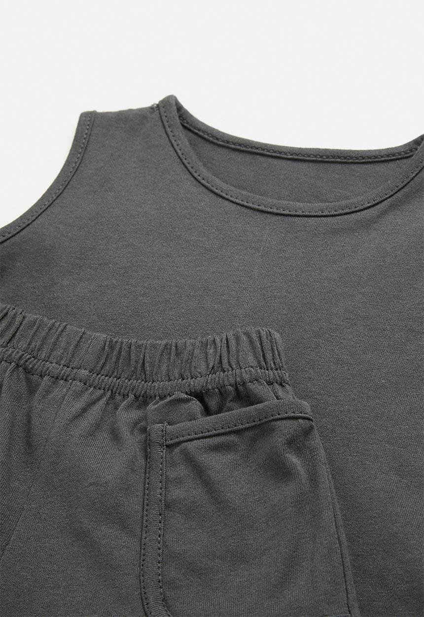 Pop Candy - Tee & short set - charcoal