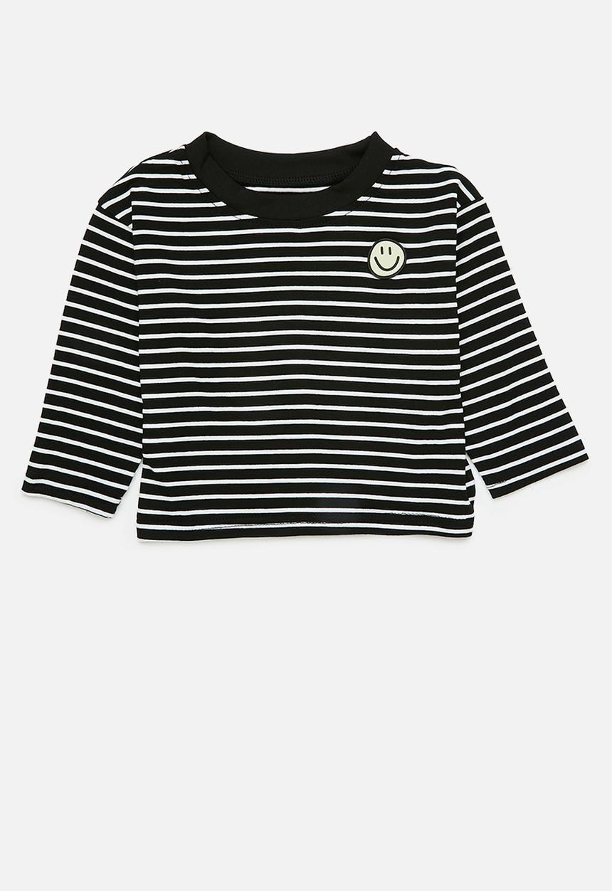 Pop Candy - Stripe tee - black & white