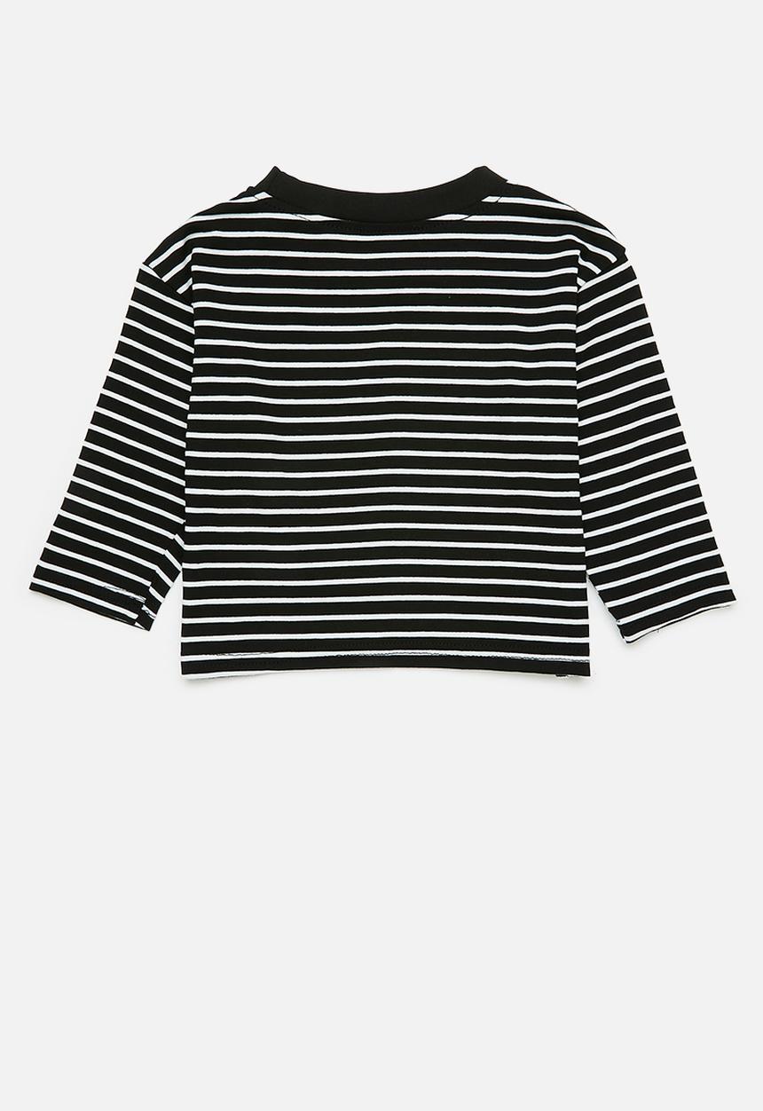 Pop Candy - Stripe tee - black & white