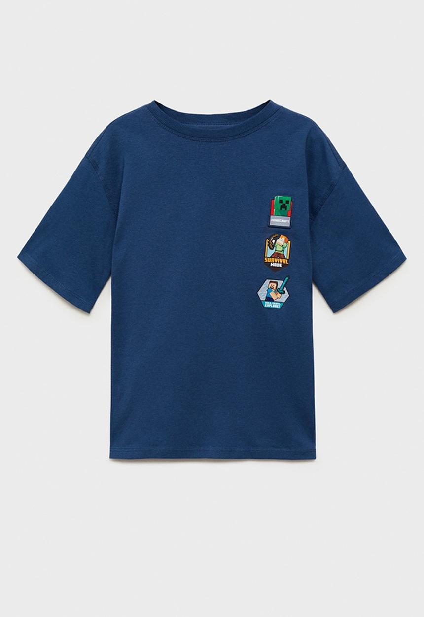 MANGO - T-shirt minecraf - navy