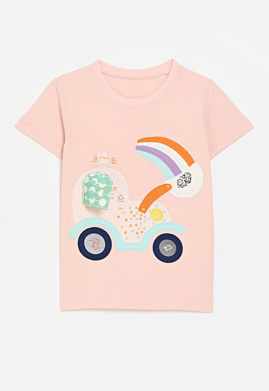 Pop Candy - Applique crew neck tee - pink