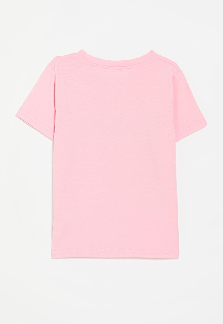 Pop Candy - Heart placement print tee - pink/leopard print