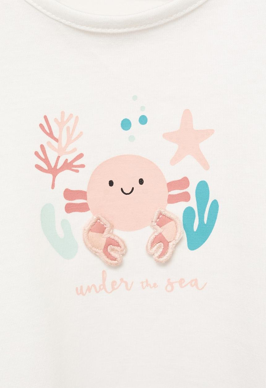 MANGO - T-shirt crab - natural