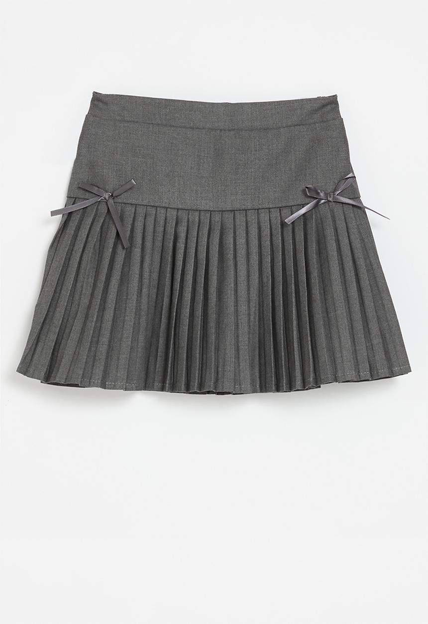 Pleated mini skirt-grey