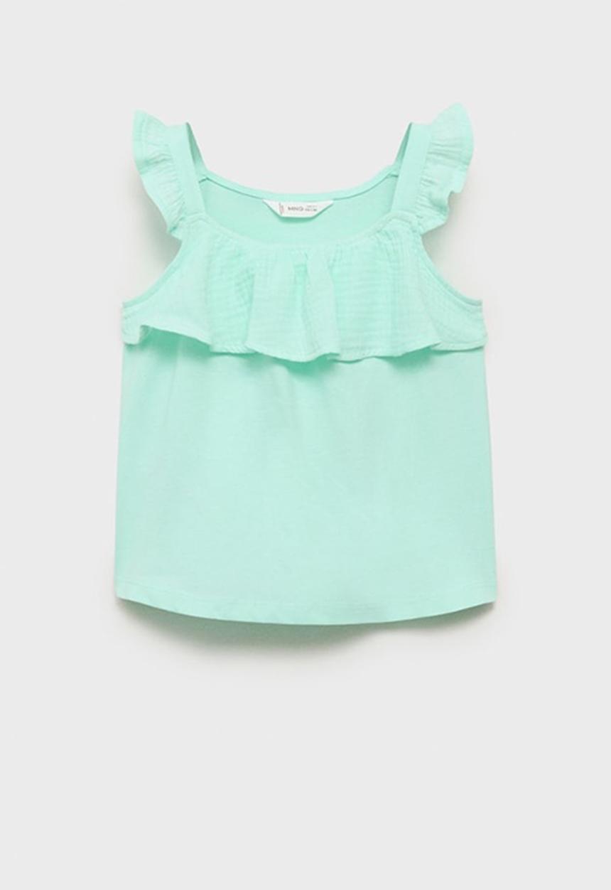 MANGO - T-shirt moni - light pastel green