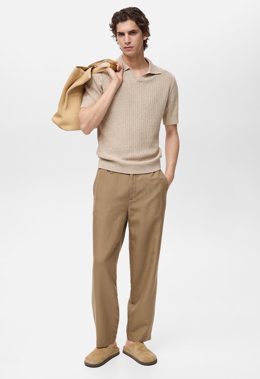 MANGO - Poloshirt HONDARRA - Light Beige