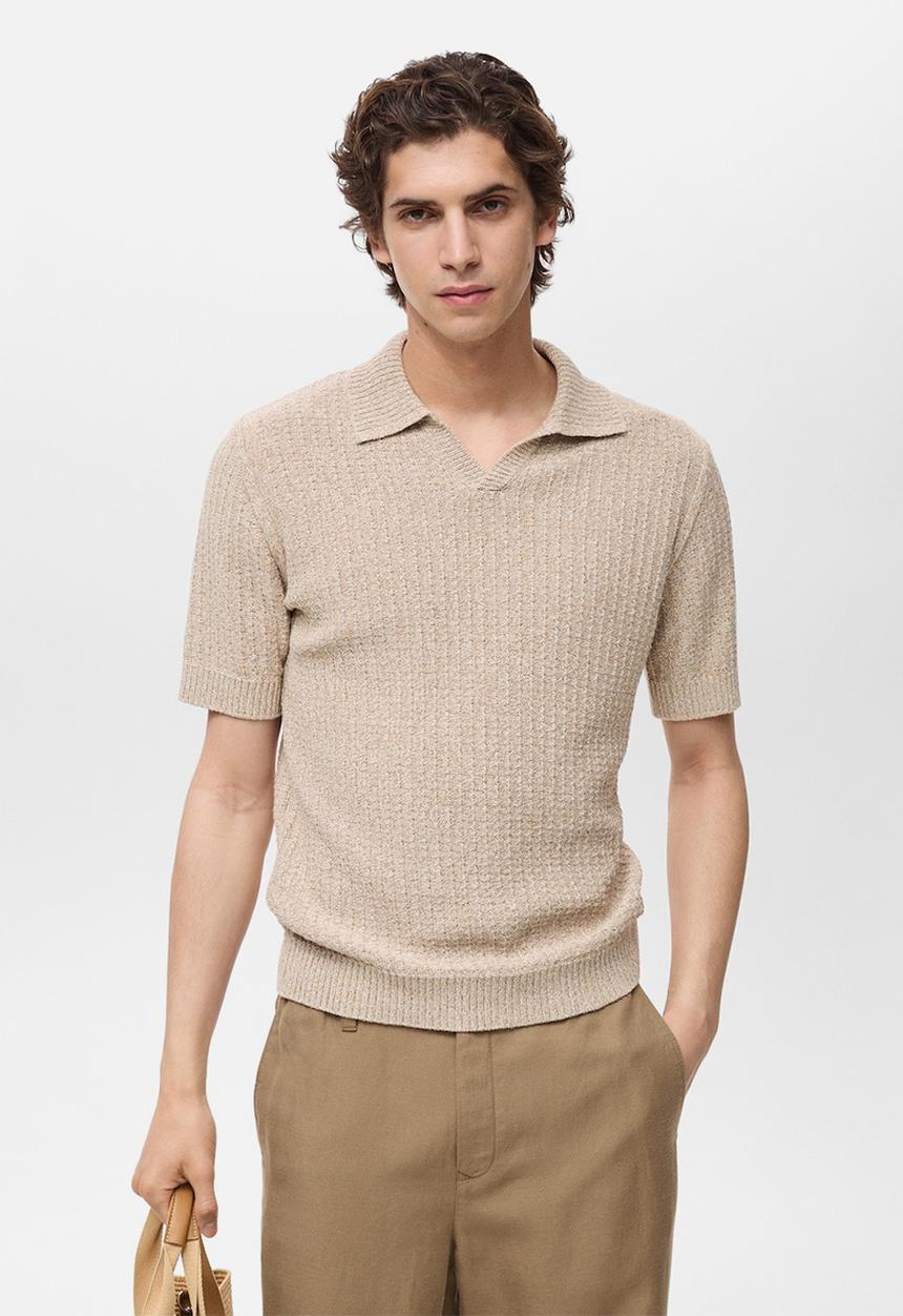 MANGO - Poloshirt HONDARRA - Light Beige