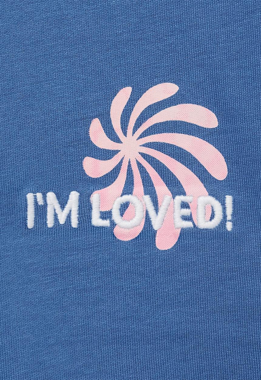 MANGO - T-Shirt Loved - Medium Blue