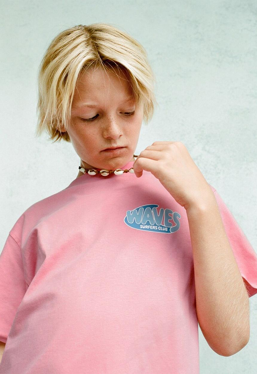 MANGO - T-Shirt Waves - Bright Pink