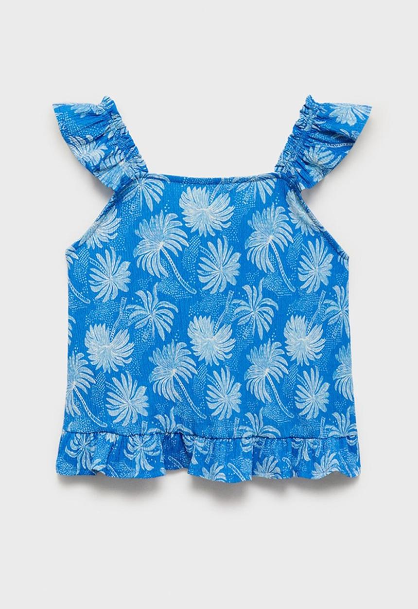MANGO - T-Shirt Palmera - Medium Blue