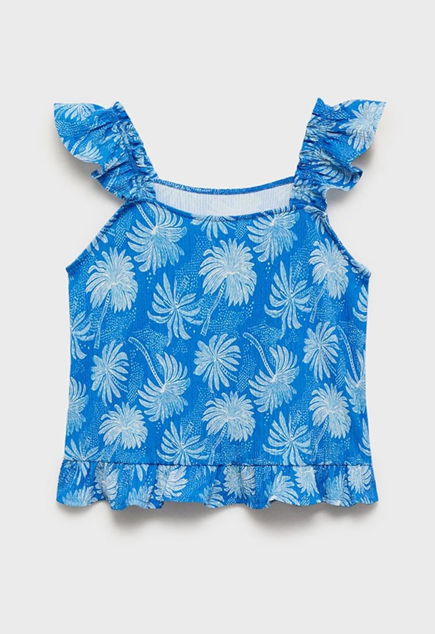 MANGO - T-Shirt Palmera - Medium Blue