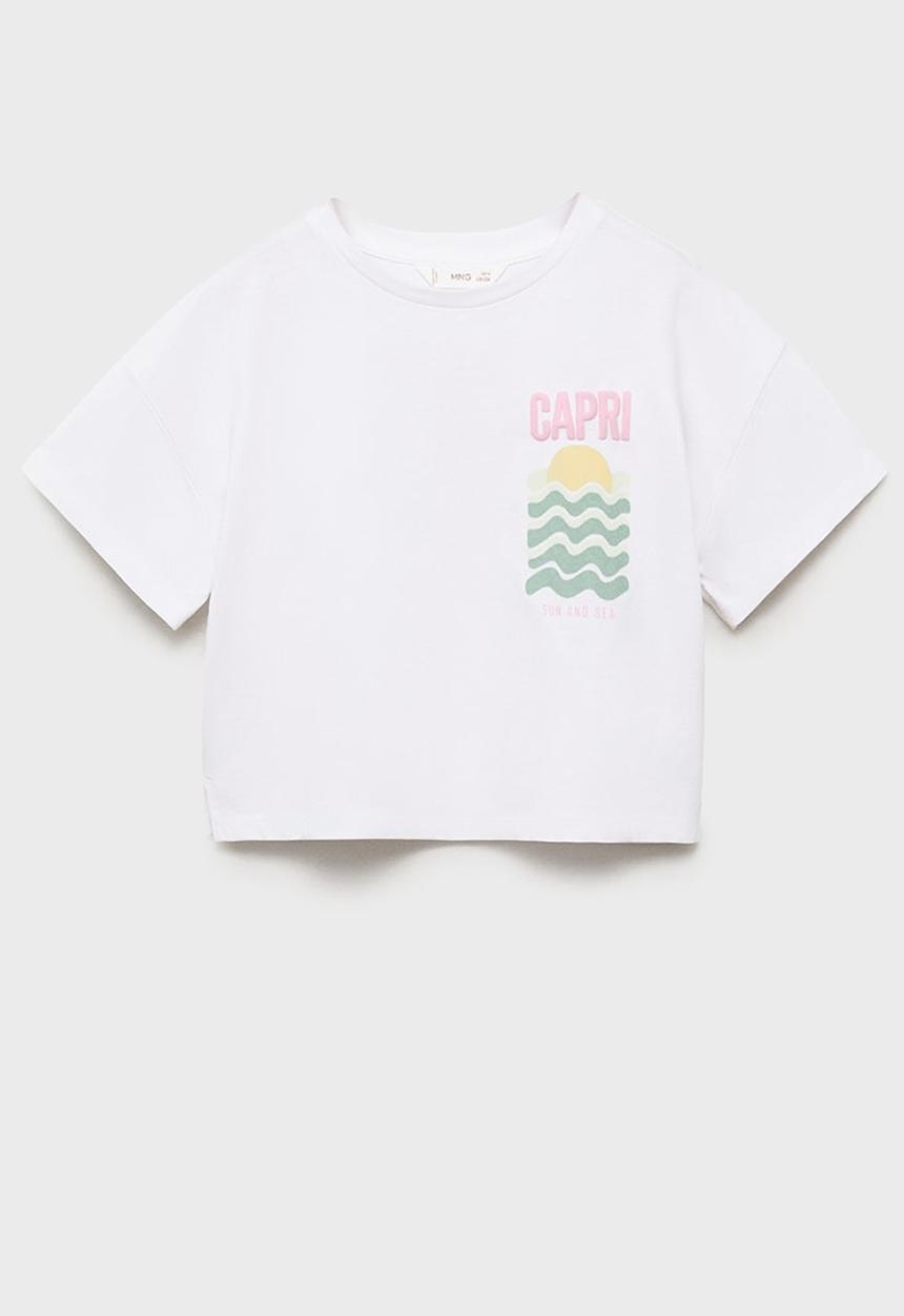MANGO - T-shirt sol - natural