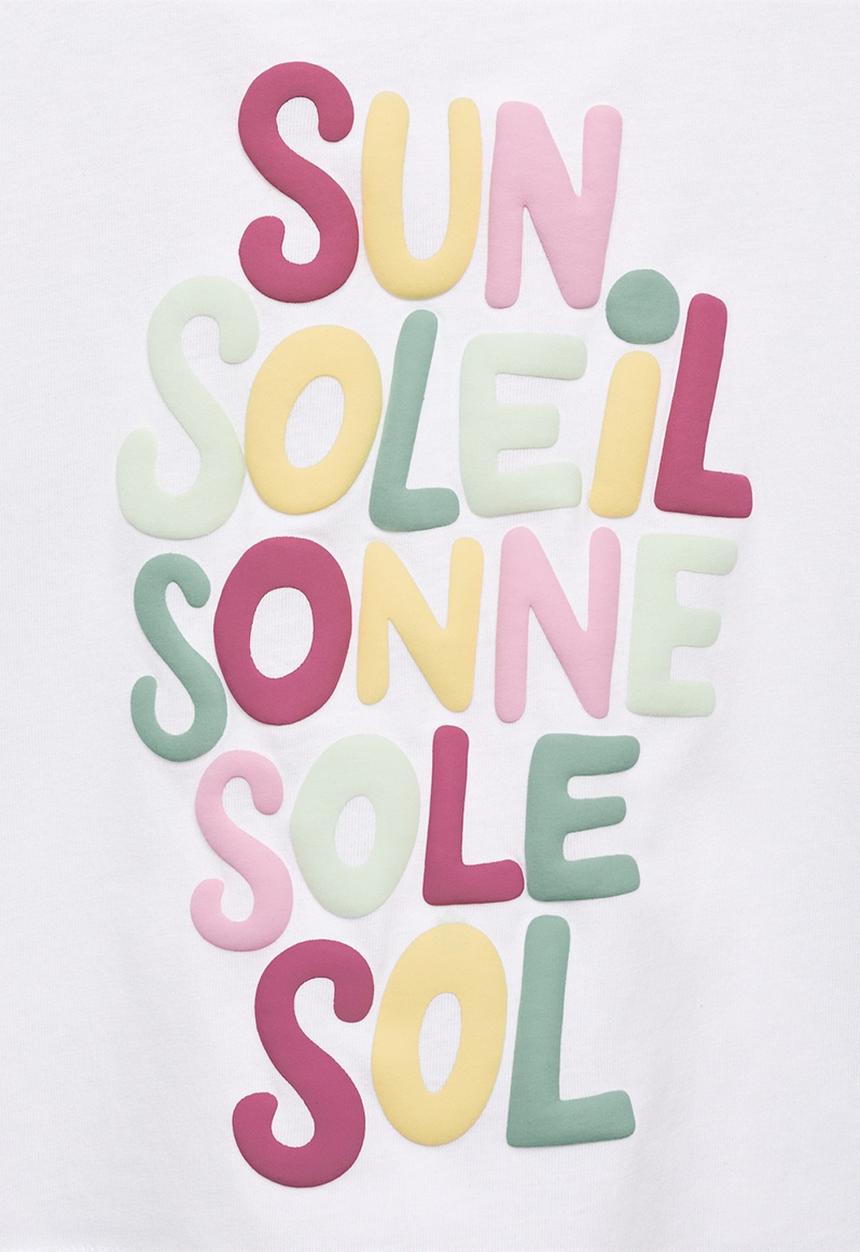 MANGO - T-shirt sol - natural