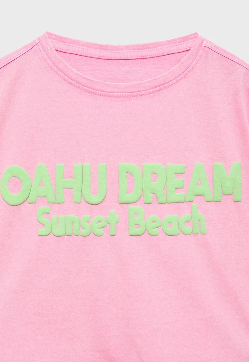 MANGO - T-shirt oahu - bright pink