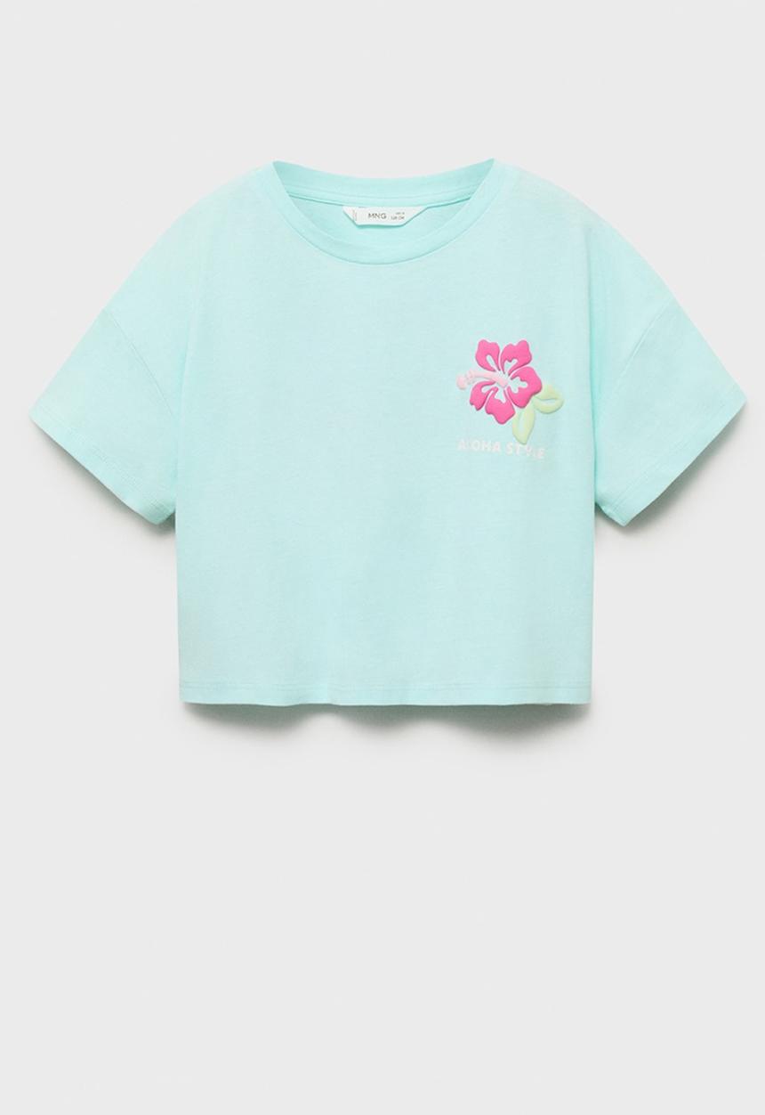 MANGO - T-shirt hibi - turquoise / aqua