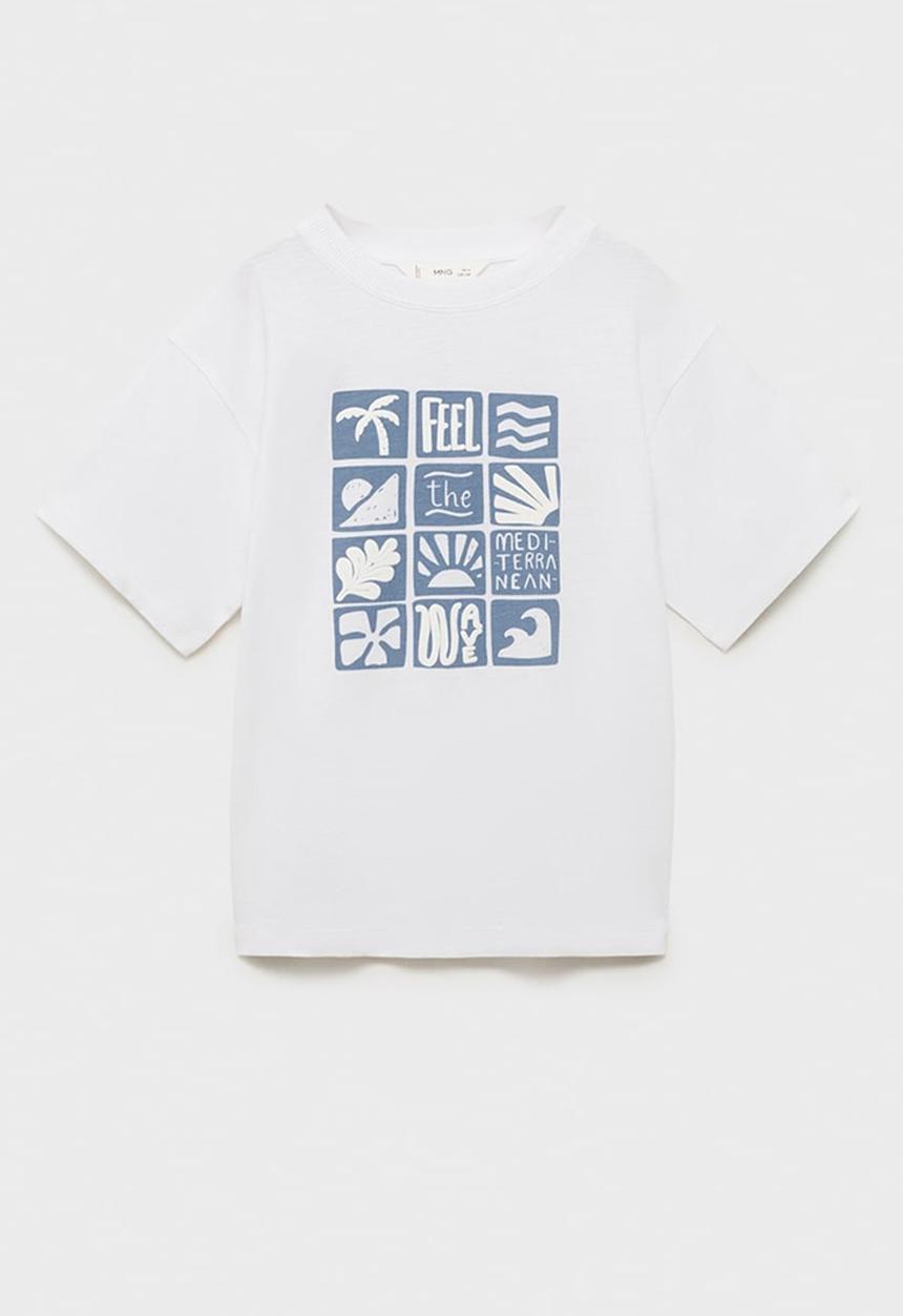 MANGO - T-shirt squares - natural