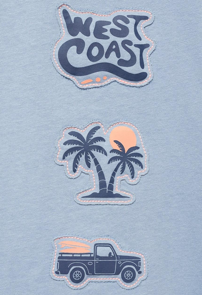 MANGO - T-shirt rustic - medium blue