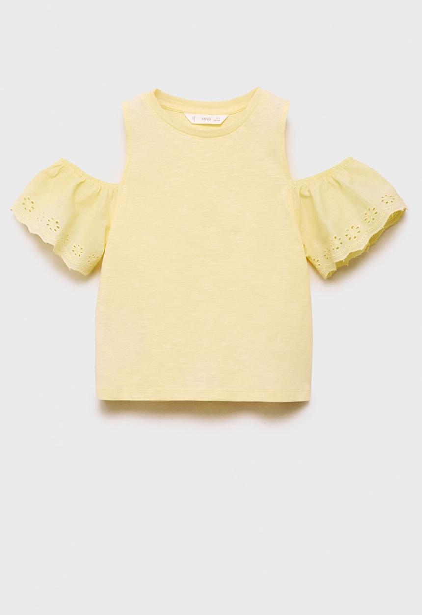 MANGO - T-shirt should - yellow
