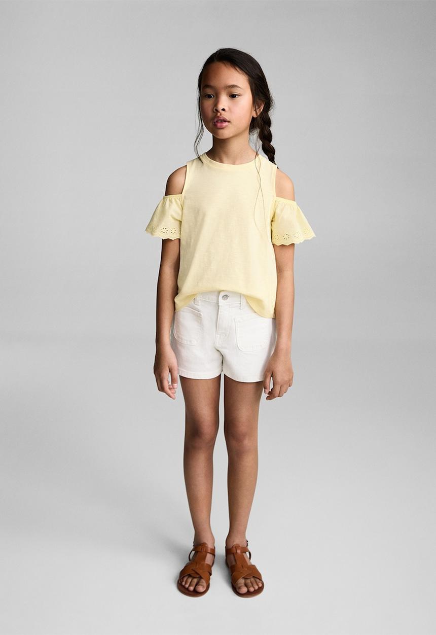 MANGO - T-shirt should - yellow