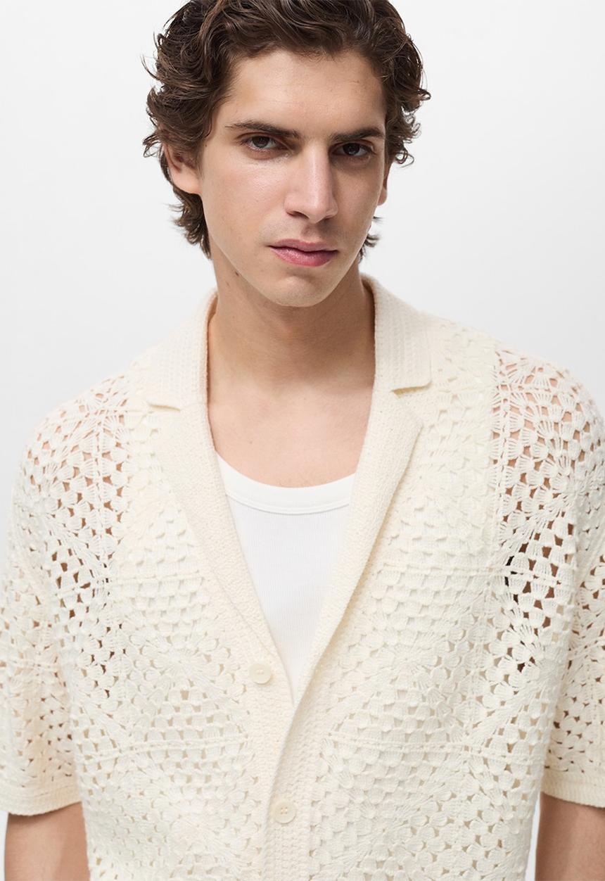 MANGO - Shirt CONCHA - Light Beige