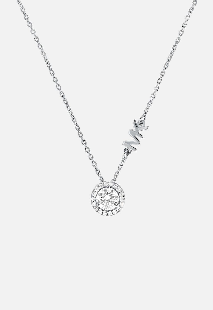 Michael Kors - Michael Kors Women's Sterling Silver CZ Pendant Necklace - silver