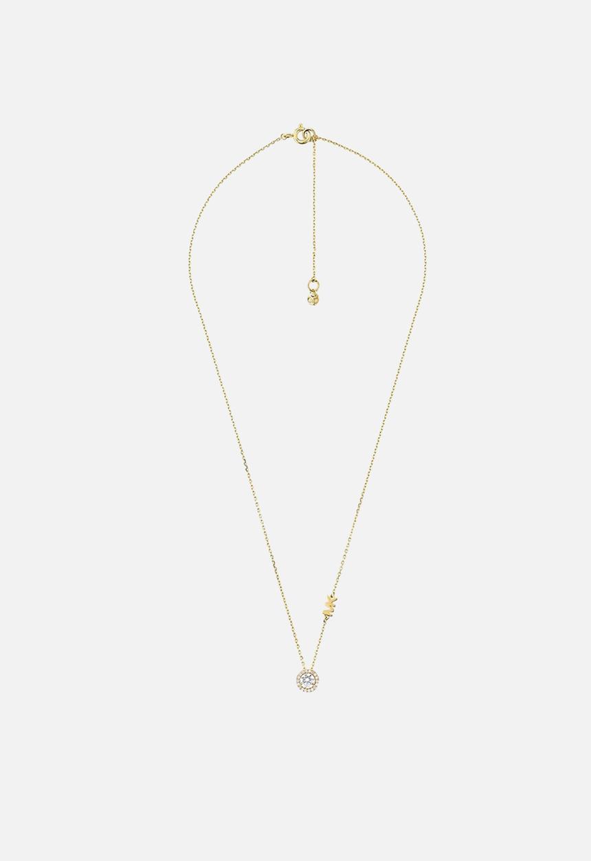 Michael Kors - Michael Kors Sterling Silver CZ Pendant Necklace - gold