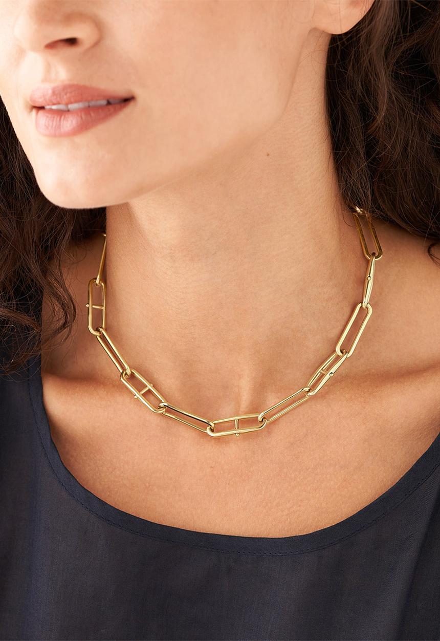 Heritage D-Link chain necklace JF04102710- gold