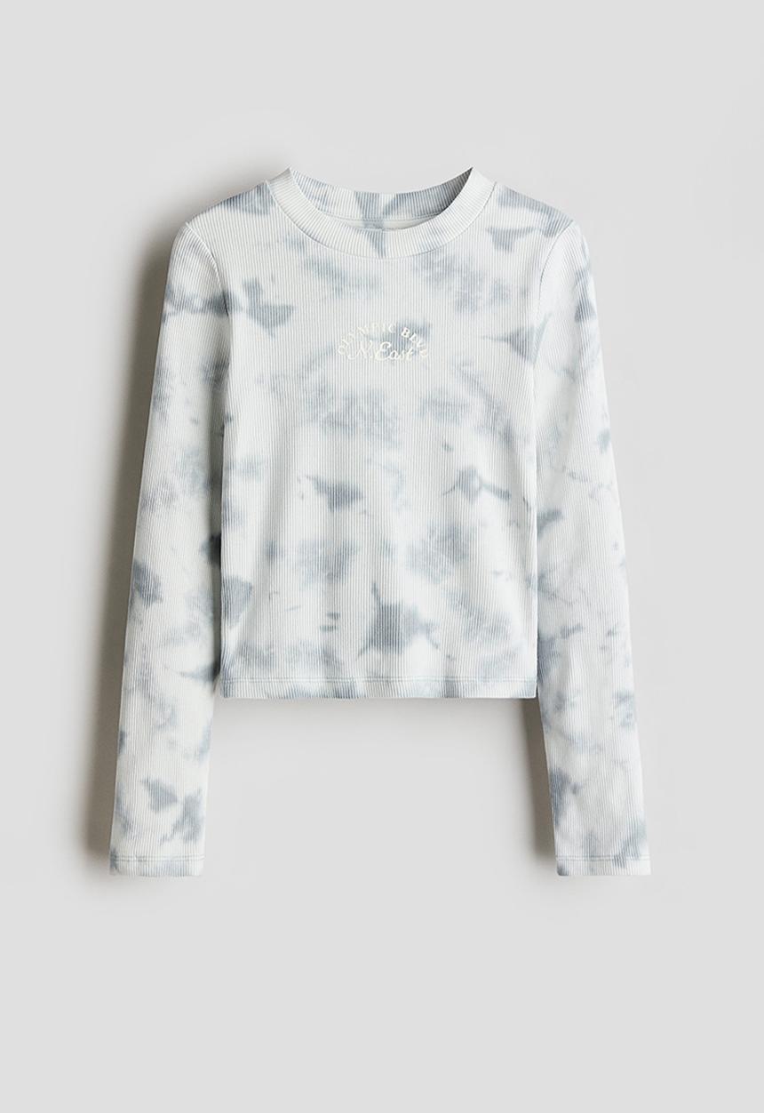 H&M - Ribbed cotton top - light blue olympic blvd