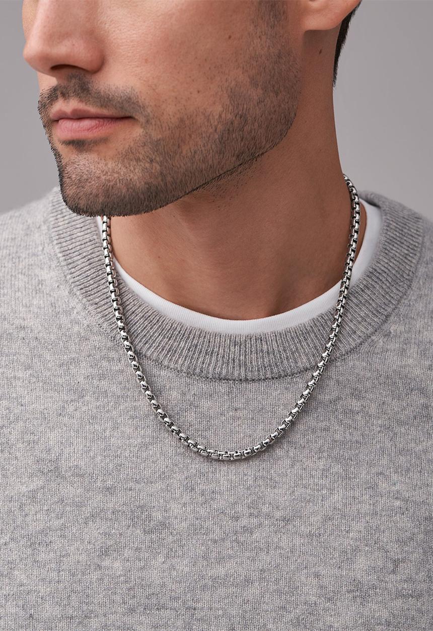 Fossil - All stacked up necklace-  silver