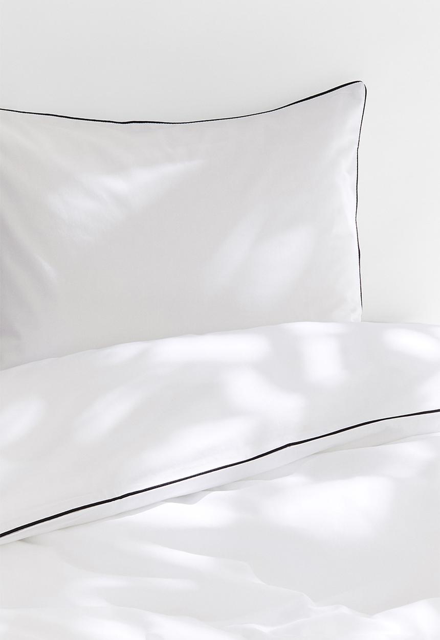 H&M - Cotton sateen single duvet cover set - white