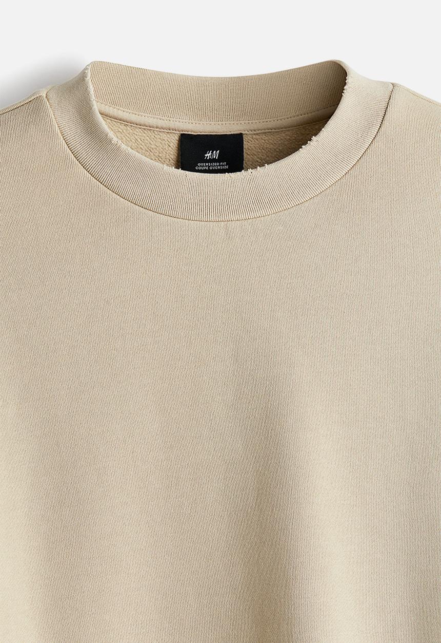 H&M - Oversized fit washed sweatshirt - light beige