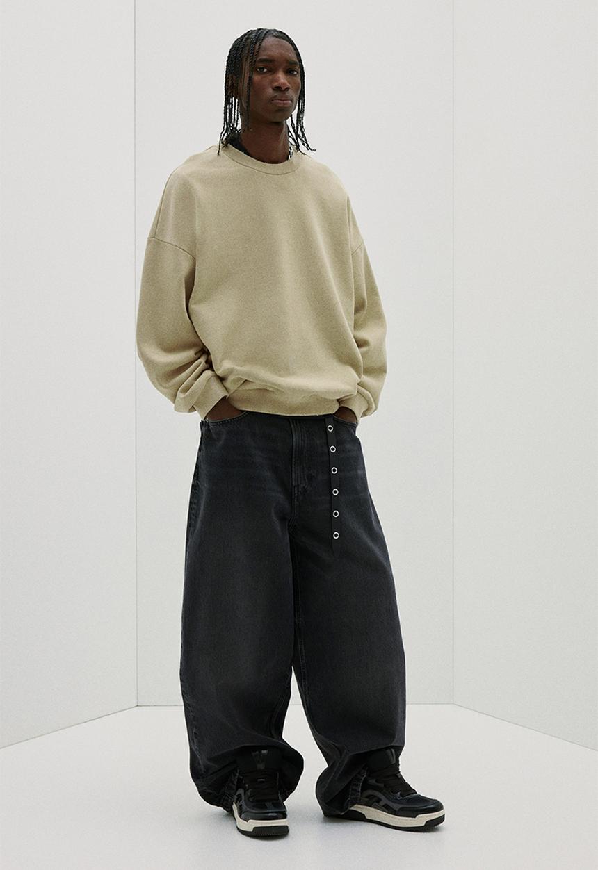 H&M - Oversized fit washed sweatshirt - light beige