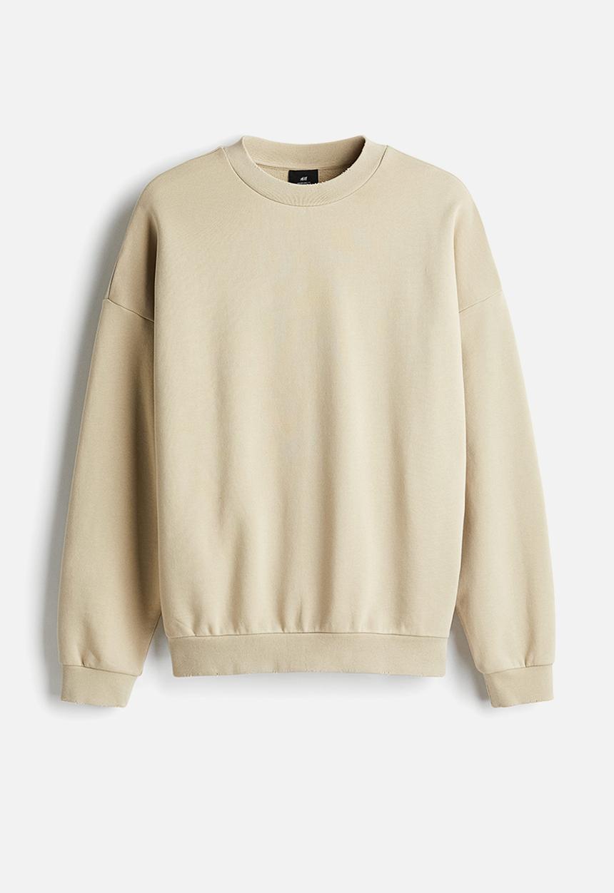 H&M - Oversized fit washed sweatshirt - light beige