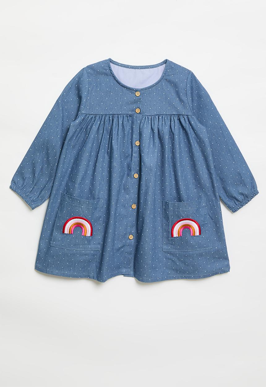 Pop Candy - Button down denim dress - blue