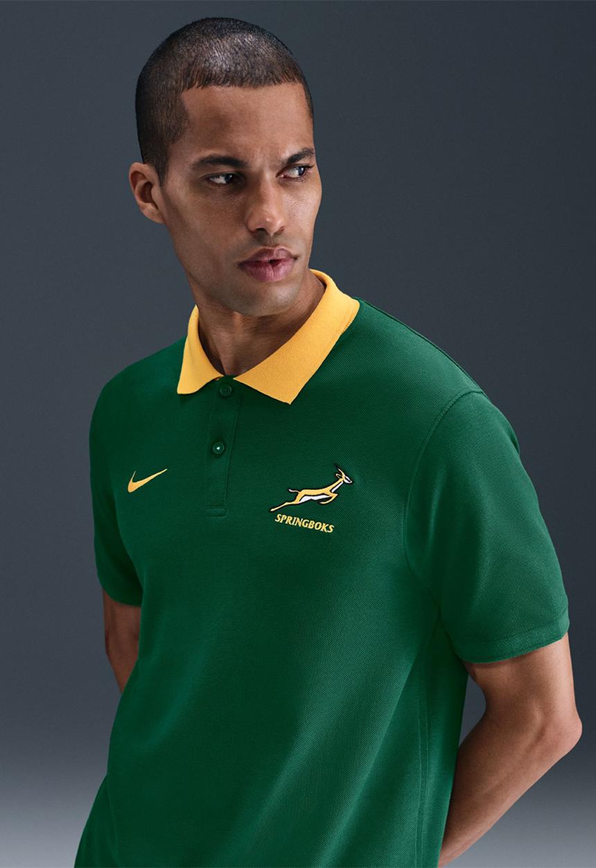 Nike - Springboks Men's  Pique Polo - Gorge Green/University Gold