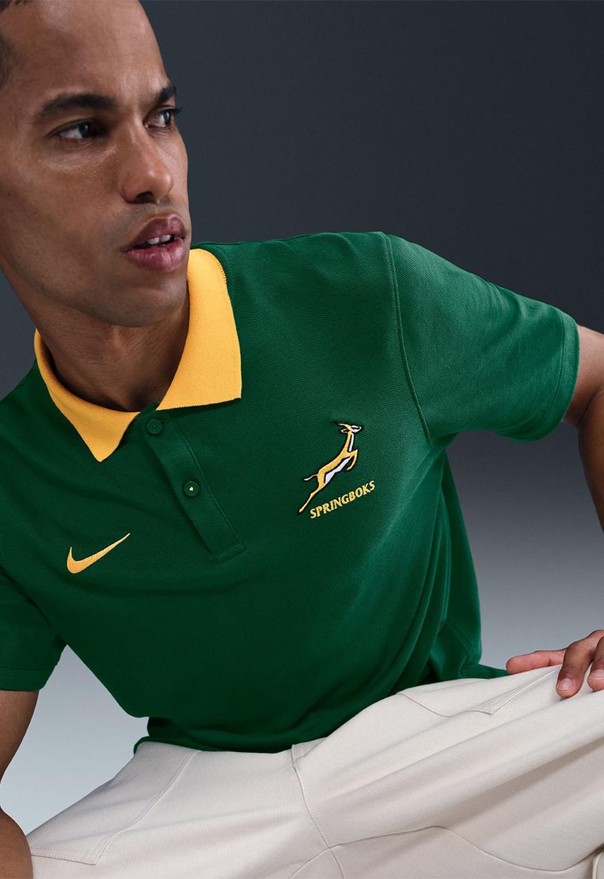 Nike - Springboks Men's  Pique Polo - Gorge Green/University Gold