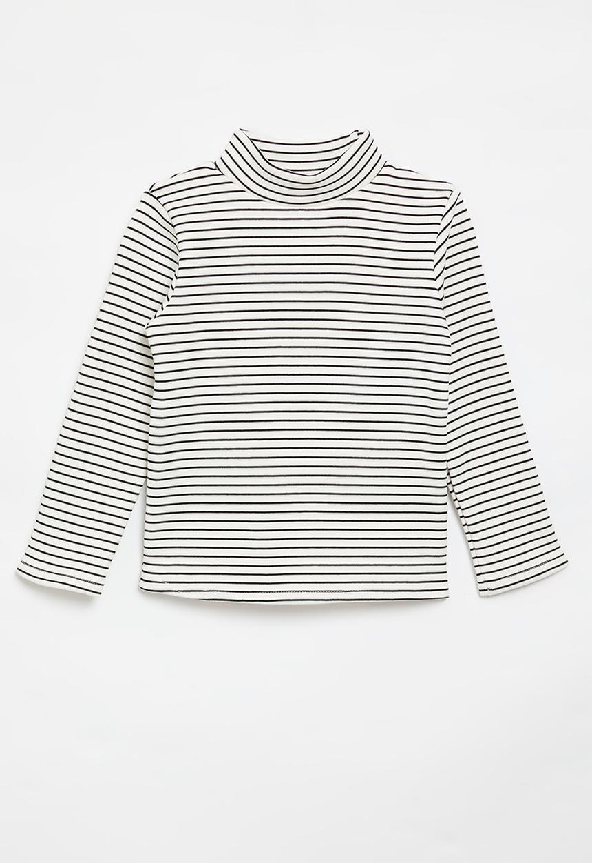 Pop Candy - Striped poloneck - black & white