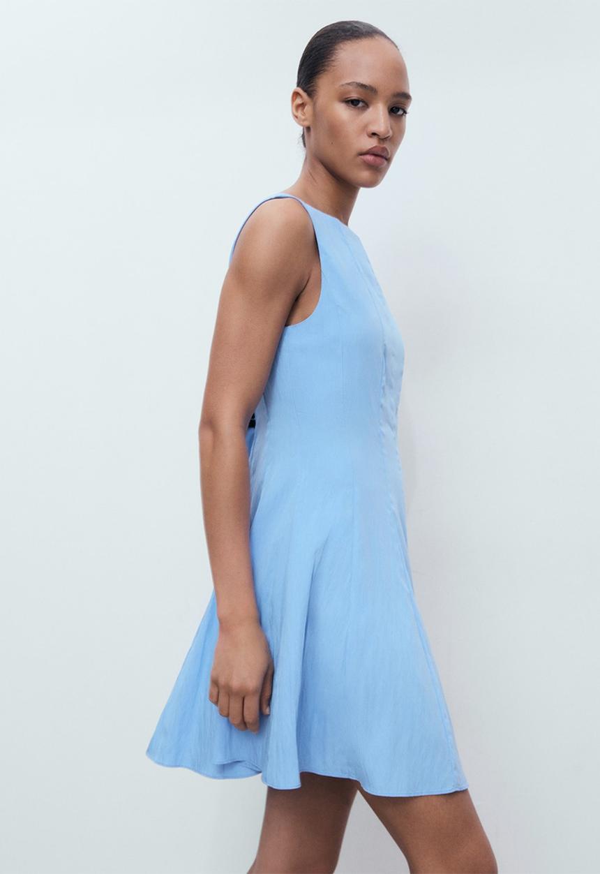 MANGO - Dress Terry - Medium Blue