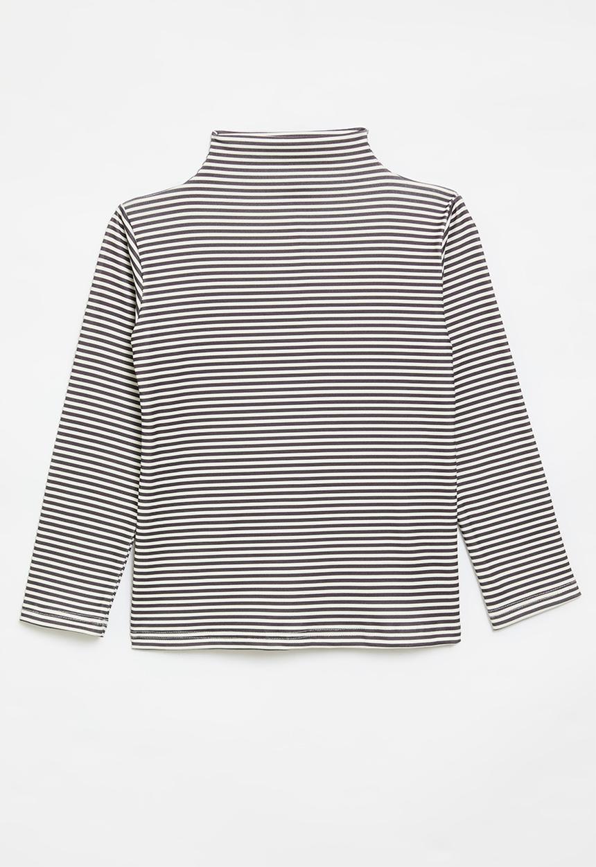 Pop Candy - Striped poloneck - black & white