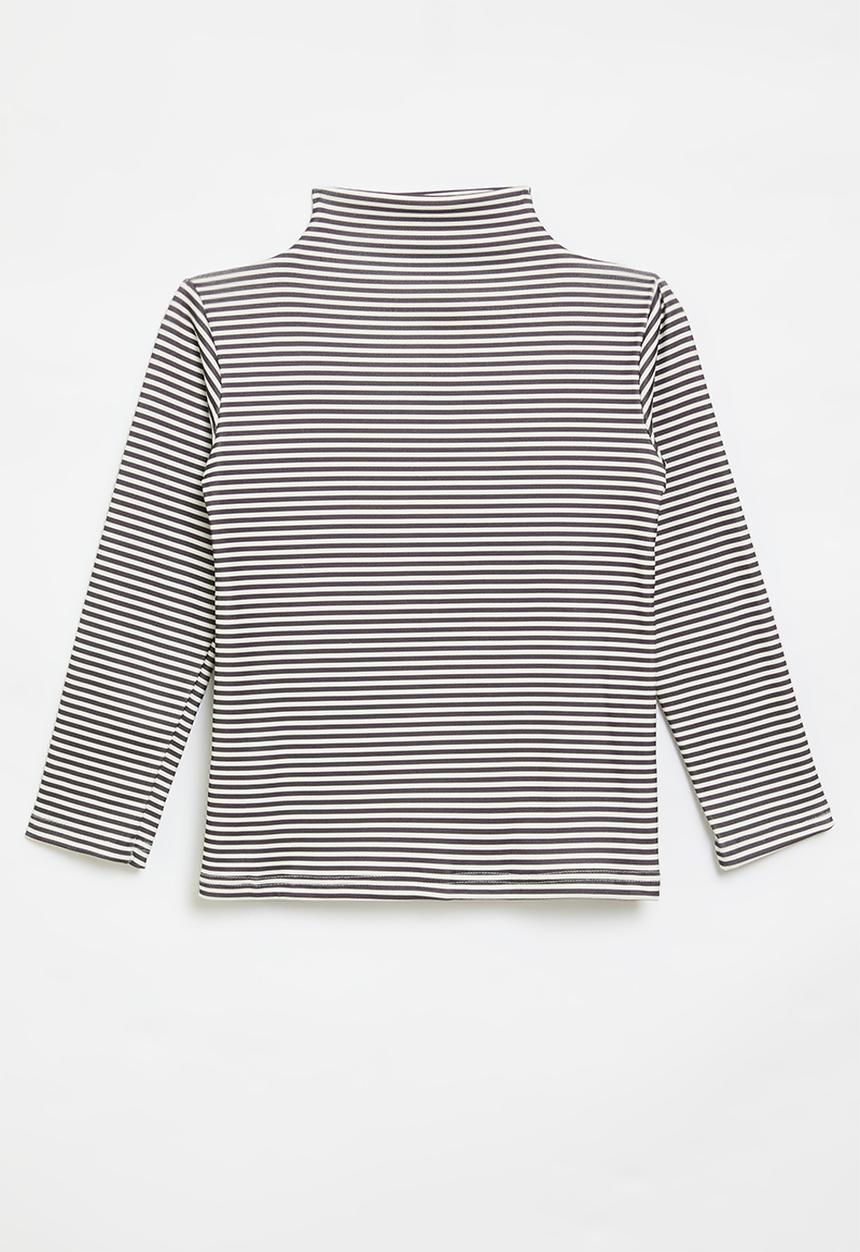 Pop Candy - Striped poloneck - black & white