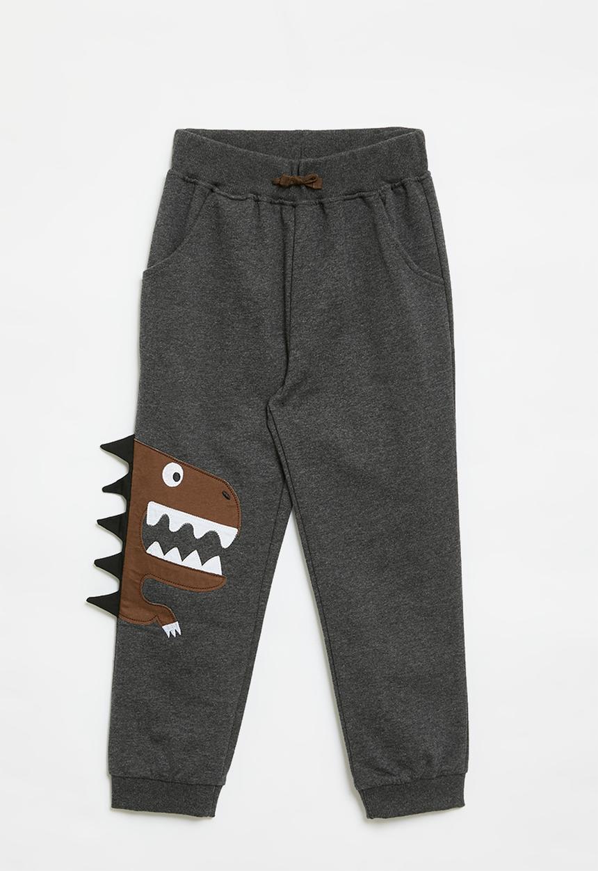 Pop Candy - Dino applique jogger-grey