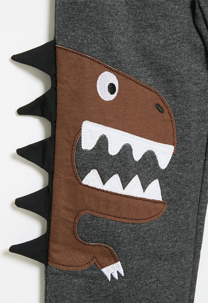 Pop Candy - Dino applique jogger-grey