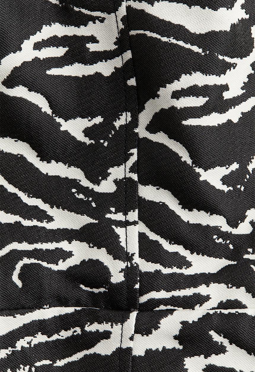 H&M - Jacquard-weave mini dress - black zebra print
