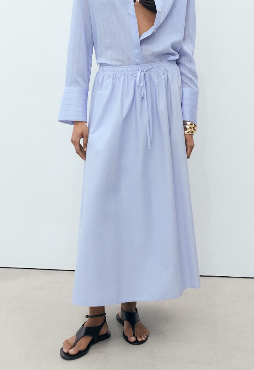 MANGO - Skirt Evia - Light/Pastel Blue