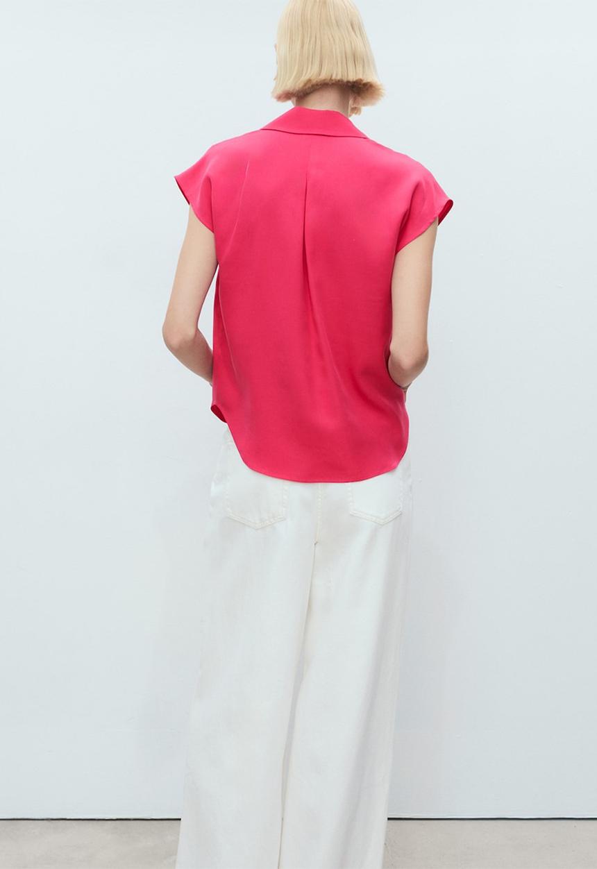 MANGO - Shirt Lim - Medium Red